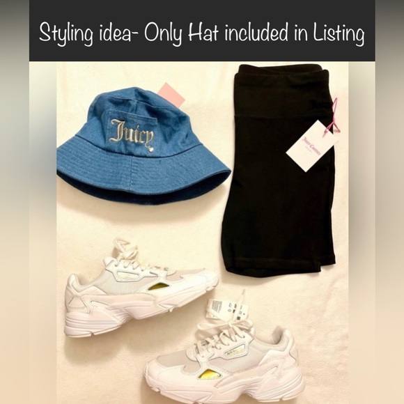 New!! Juicy Couture Denim/Gold Logo Pocket Bucket Hat?✨Rare!